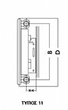 Θερμαντικό σώμα panel Maktek 11/600/400 490 Kcal/h